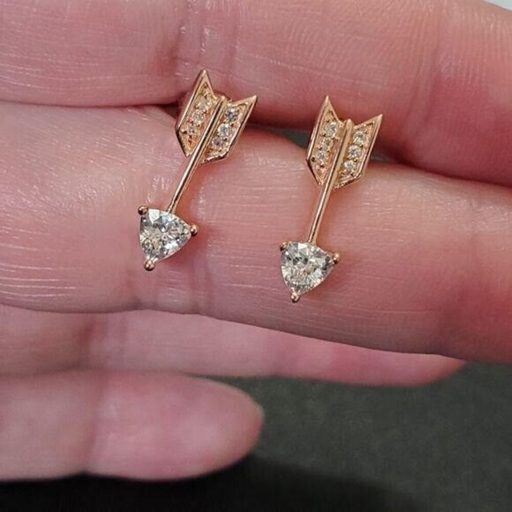 **Last Chance!! Final Sale** Lorenzo 14K rose GP whte sapphire earrings